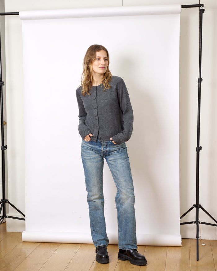 alexandra golovanoff Cardigan Mila Silk anthracite 15