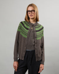 Maxi Cardigan Mila Fair Isle brown 19 - 1 - Alexandra Golovanoff