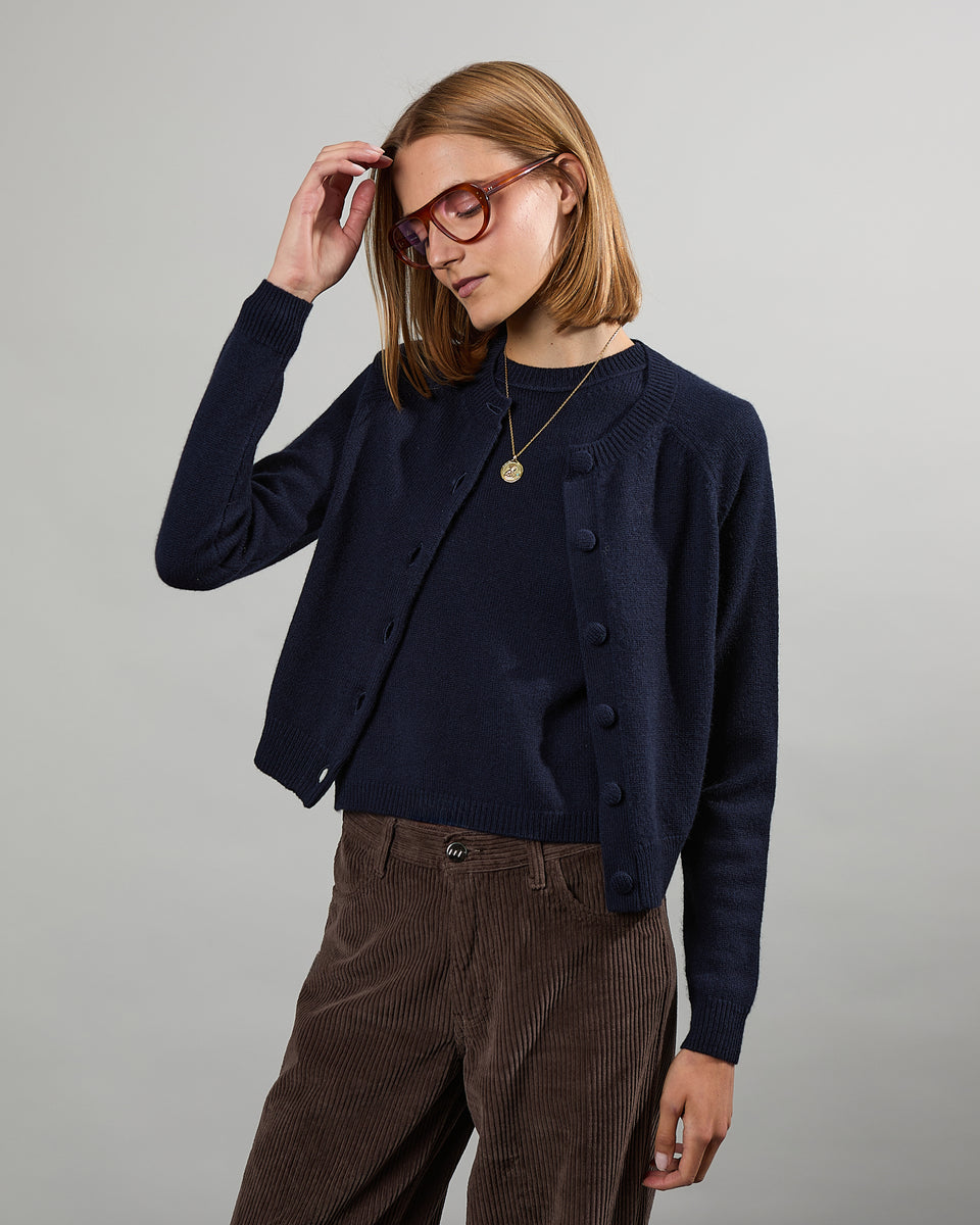 Cardigan Mila navy - 1 - Alexandra Golovanoff