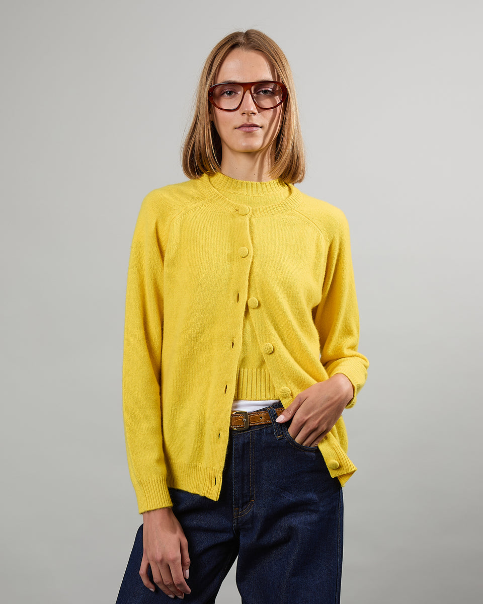 Mila - Cardigan long – col rond – manches raglan - 1 - Alexandra Golovanoff