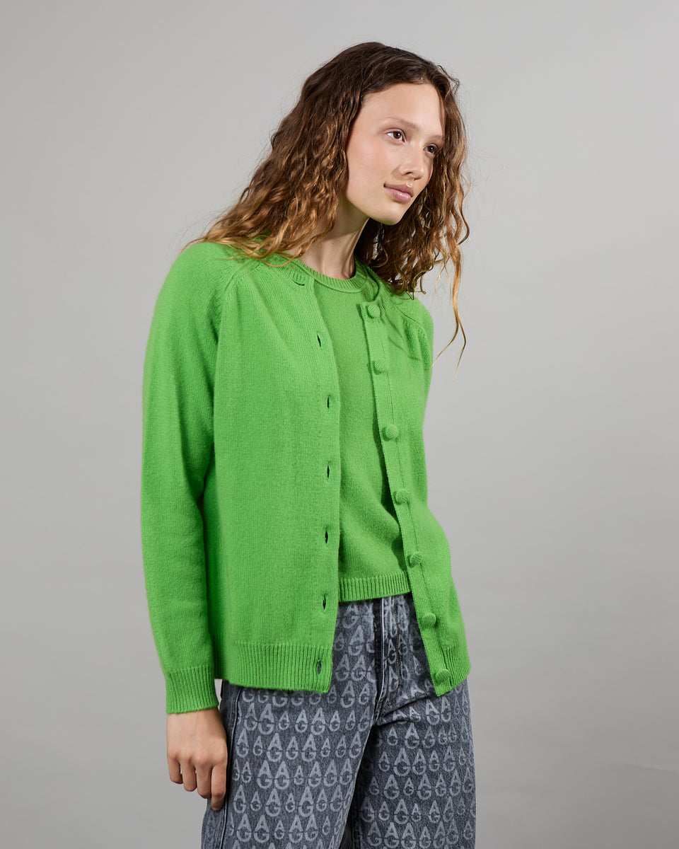 Mila - Cardigan long – col rond – manches raglan - 1 - Alexandra Golovanoff