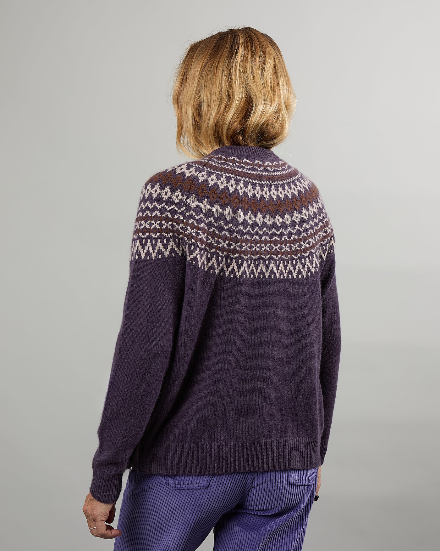Maxi Cardigan Mila Fair Isle purple 19
