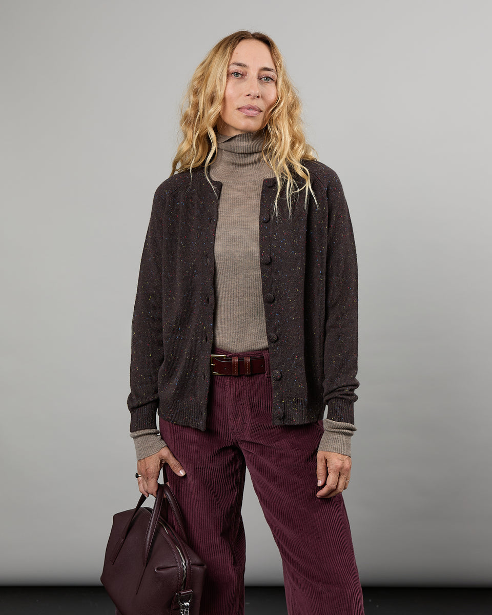 Maxi Cardigan Mila Tweed cacao 19 - 2 - Alexandra Golovanoff