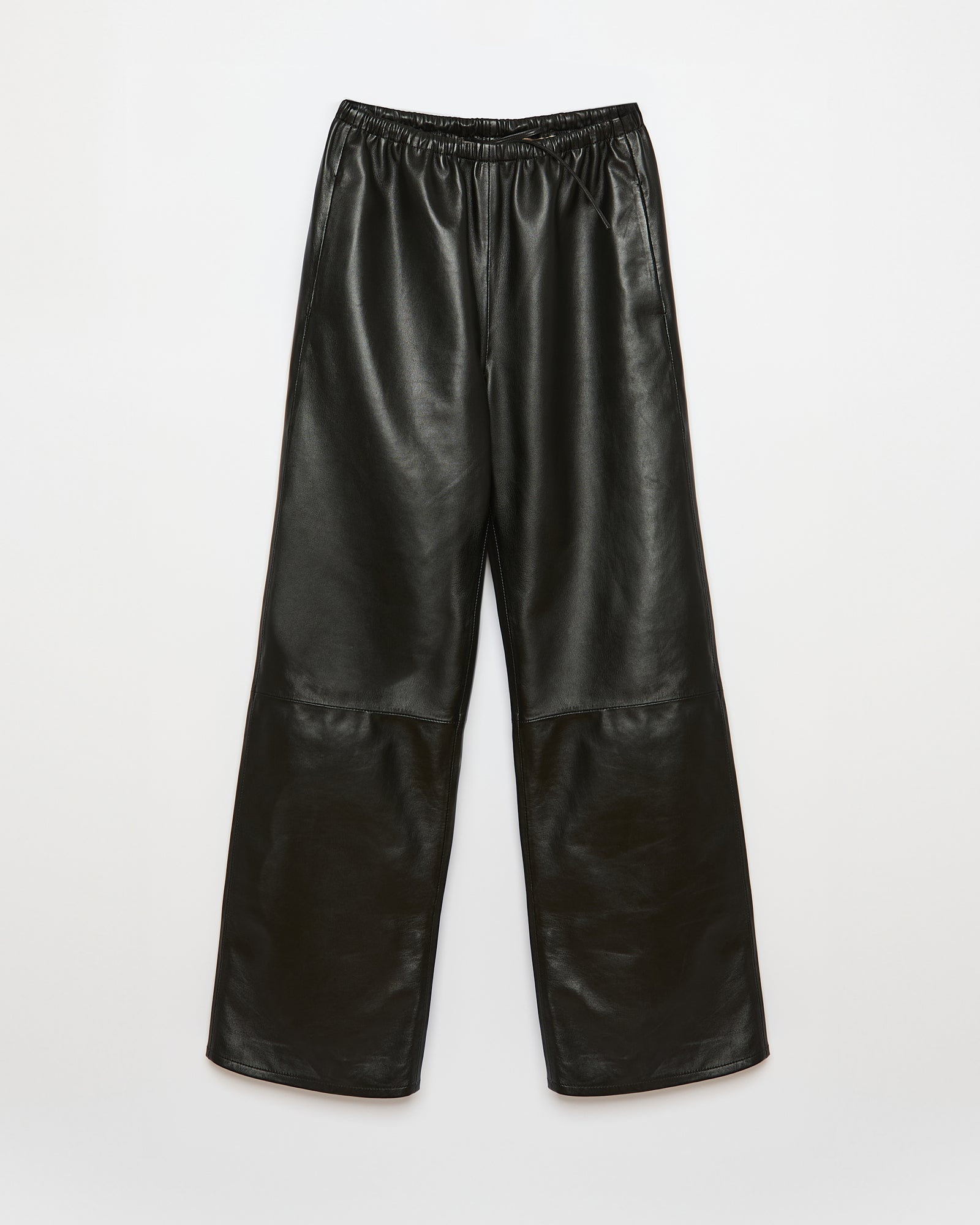 Ava - Pantalon large - taille élastique - 100% cuir d'agneau - 5 - Alexandra Golovanoff