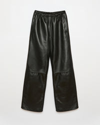 Ava - Pantalon large - taille élastique - 100% cuir d'agneau - 5 - Alexandra Golovanoff