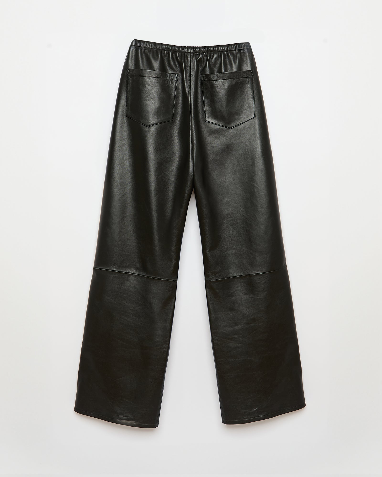 Ava - Pantalon large - taille élastique - 100% cuir d'agneau - 6 - Alexandra Golovanoff