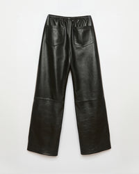 Ava - Pantalon large - taille élastique - 100% cuir d'agneau - 6 - Alexandra Golovanoff