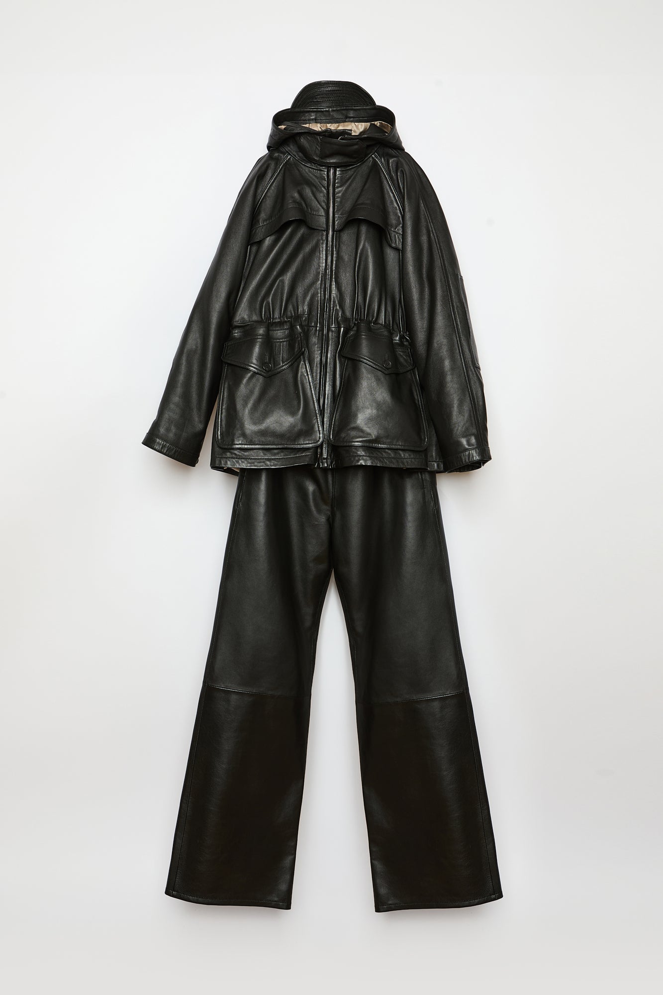 Ava - Pantalon large - taille élastique - 100% cuir d'agneau - 7 - Alexandra Golovanoff