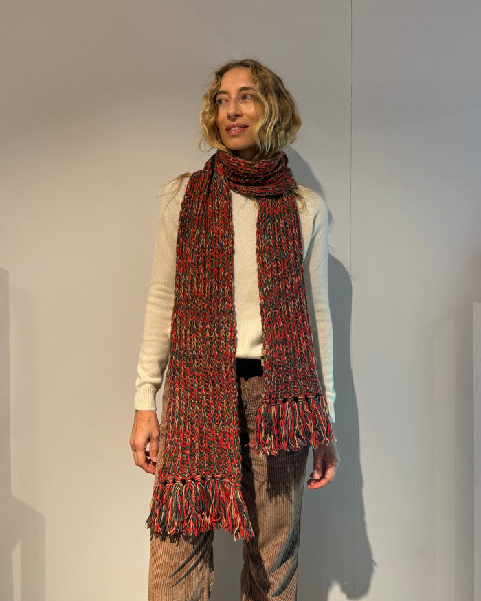 alexandra golovanoff Echarpe FDB chiné rouge 17