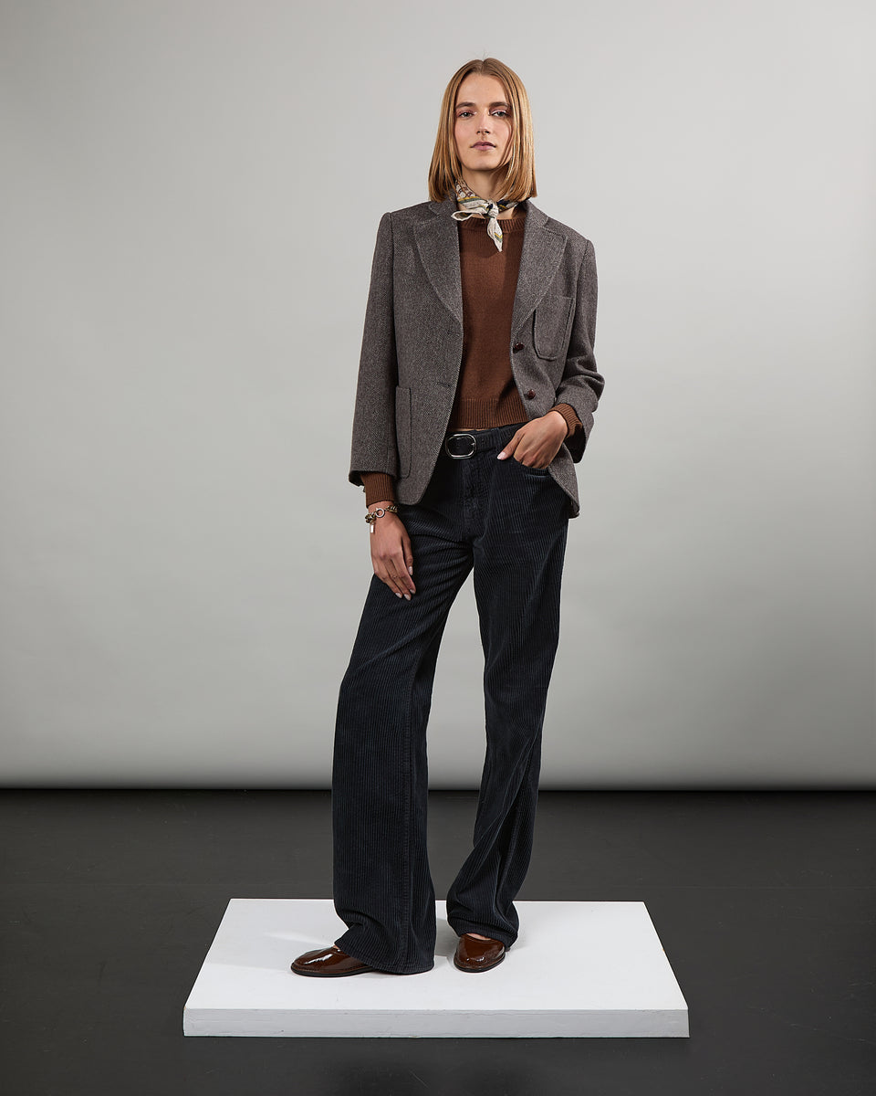 John - Veste 100% cachemire - chevrons - 3 poches plaquées - 2 - Alexandra Golovanoff