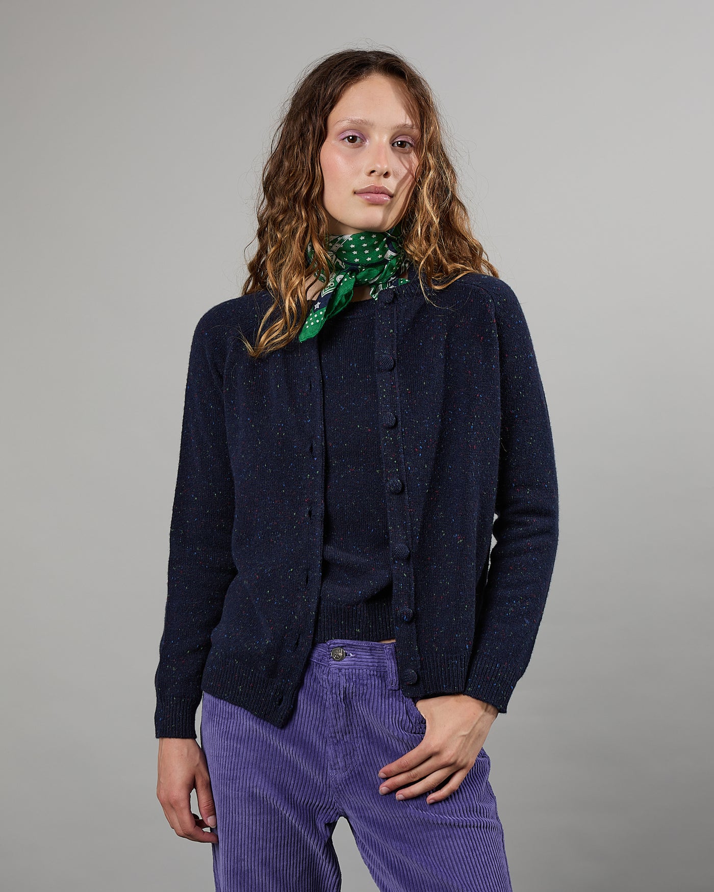 Maxi Cardigan Mila Tweed navy 19