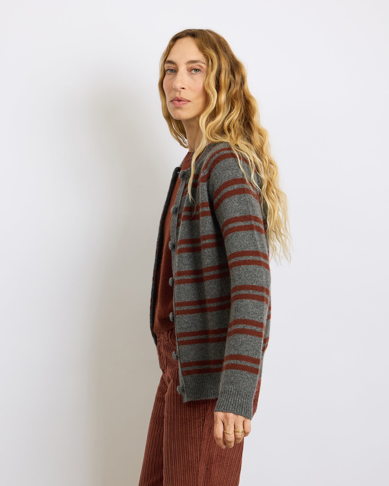 Maxi Cardigan Mila Stripes Grey 21