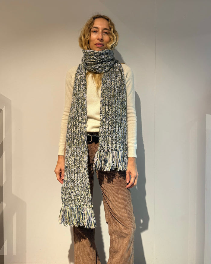 alexandra golovanoff Echarpe FDB chiné vert 17