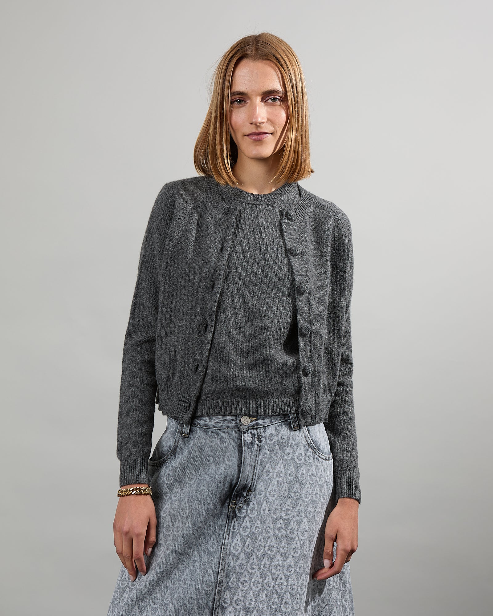 Cardigan Mila Grey - 1 - Alexandra Golovanoff