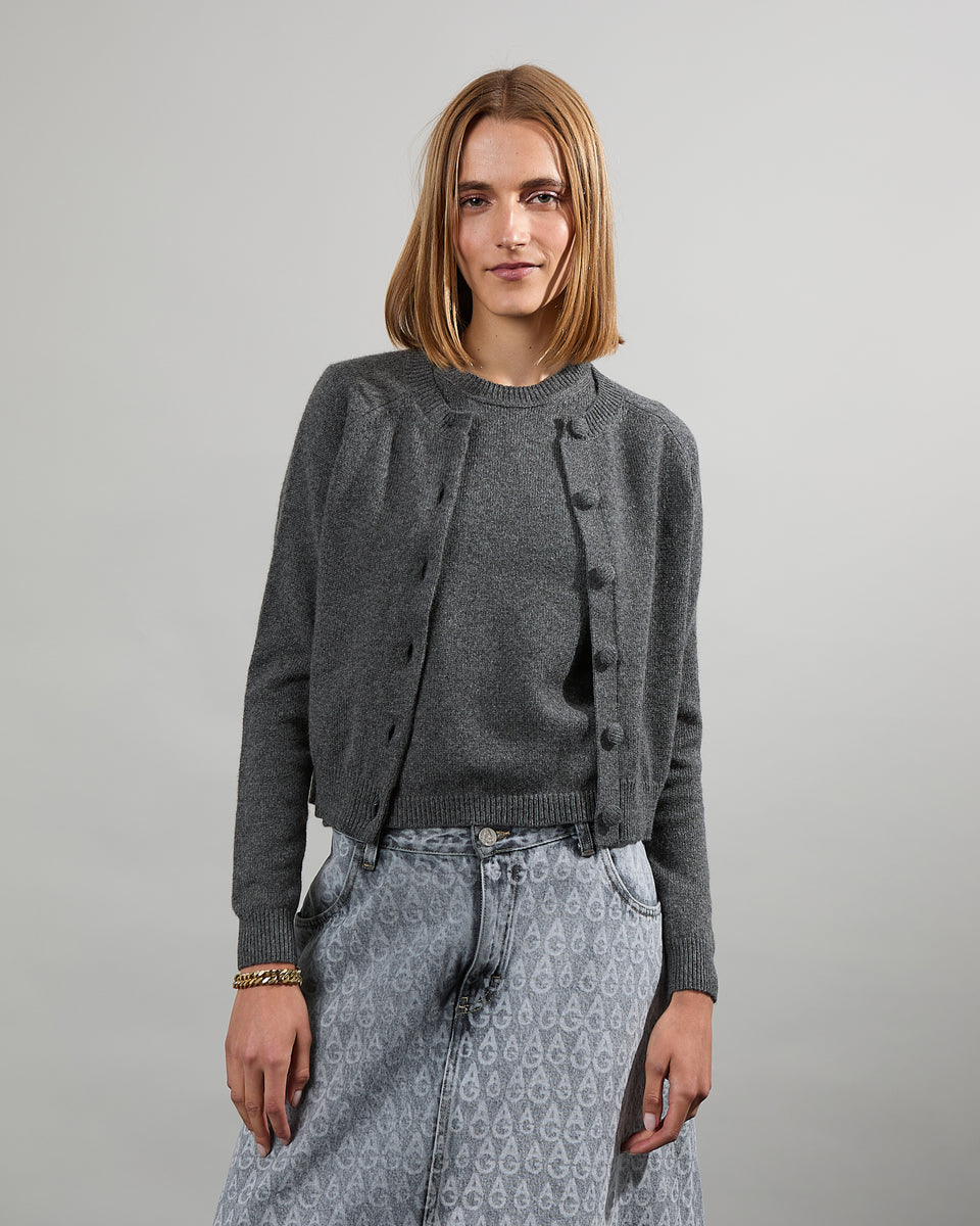 Cardigan Mila Grey - 1 - Alexandra Golovanoff