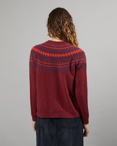 Maxi Cardigan Mila Fair Isle brique 19