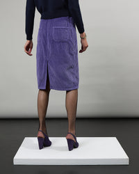 Mary - Jupe velours - fente - longueur genou - 2 - Alexandra Golovanoff