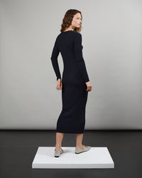 Robe - Robe longue en 100% laine vierge manches longues  - 2 - Alexandra Golovanoff