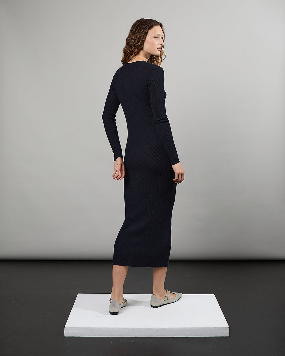 Robe - Robe longue en 100% laine vierge manches longues  - 2 - Alexandra Golovanoff