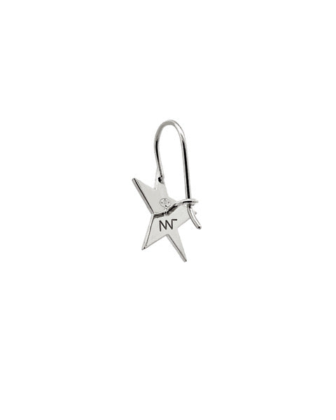 Boucle - Boucle d'oreille Etoile or blanc - 4 - Alexandra Golovanoff
