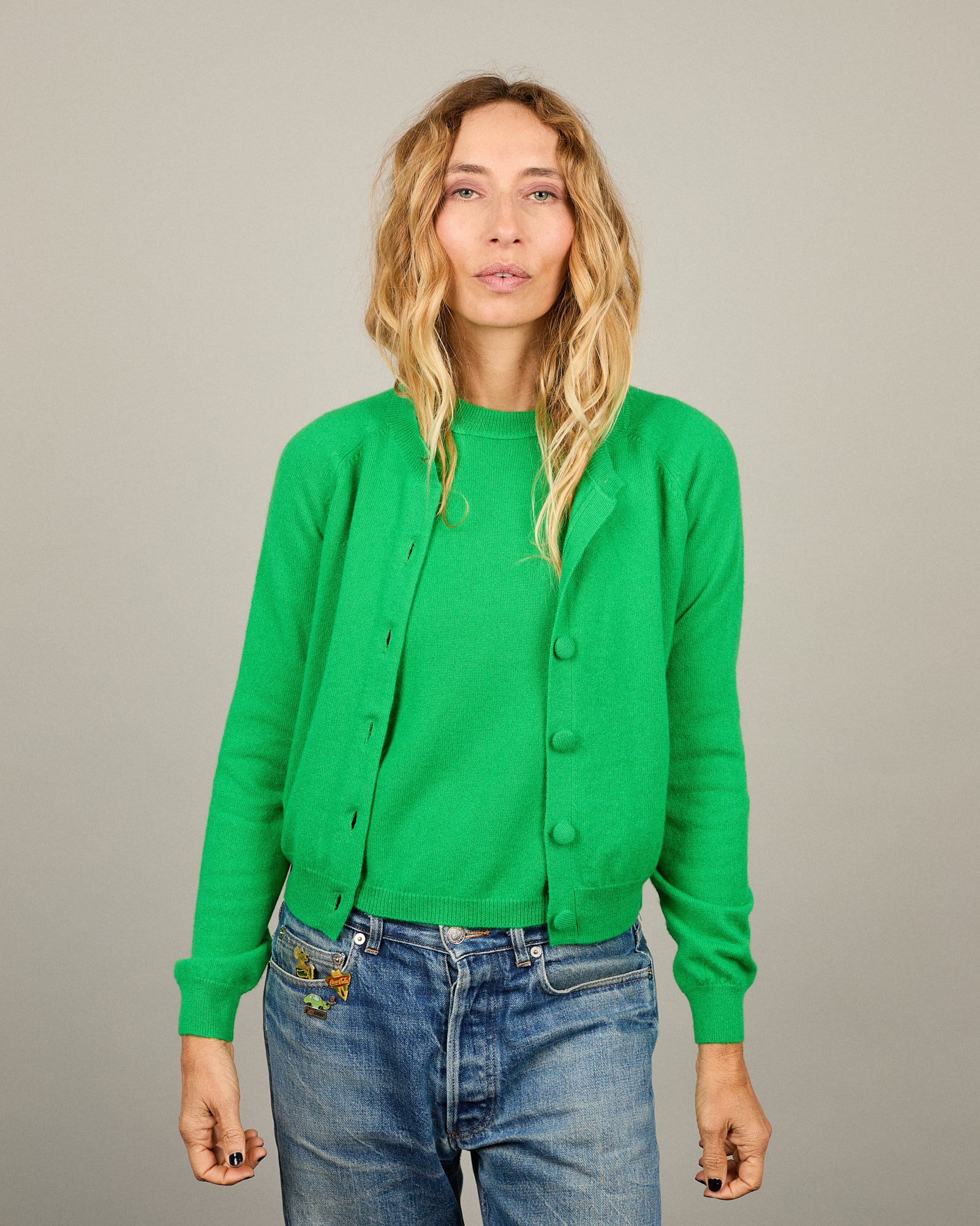 Cardigan - Cardigan Mila Light green 18 - 1 - Alexandra Golovanoff