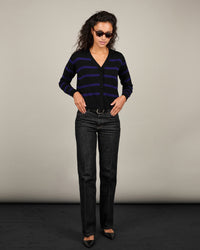 Louise - Cardigan Louise Stripes myrtille 18 - 1 - Alexandra Golovanoff