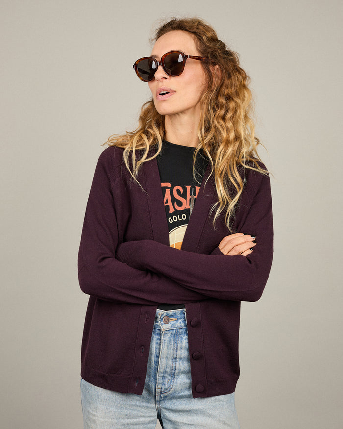 alexandra golovanoff Cardigan Julien rouge noir 18