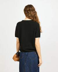 Alberto - T-shirt  fin en trompe l'œil en 100% cachemire - 2 - Alexandra Golovanoff
