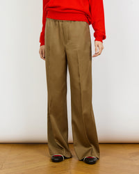 Ava - Pantalon large en suiting de laine vierge extra fine - taille élastique avec cordon - 1 - Alexandra Golovanoff