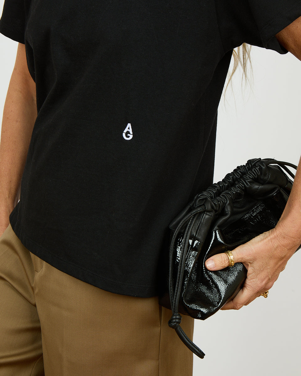 T-shirt - T-shirt en coton, logo brodé en blanc - 2 - Alexandra Golovanoff