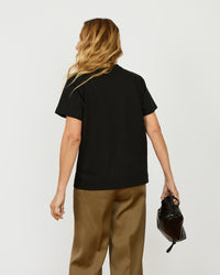 T-shirt - T-shirt en coton, logo brodé en blanc - 3 - Alexandra Golovanoff
