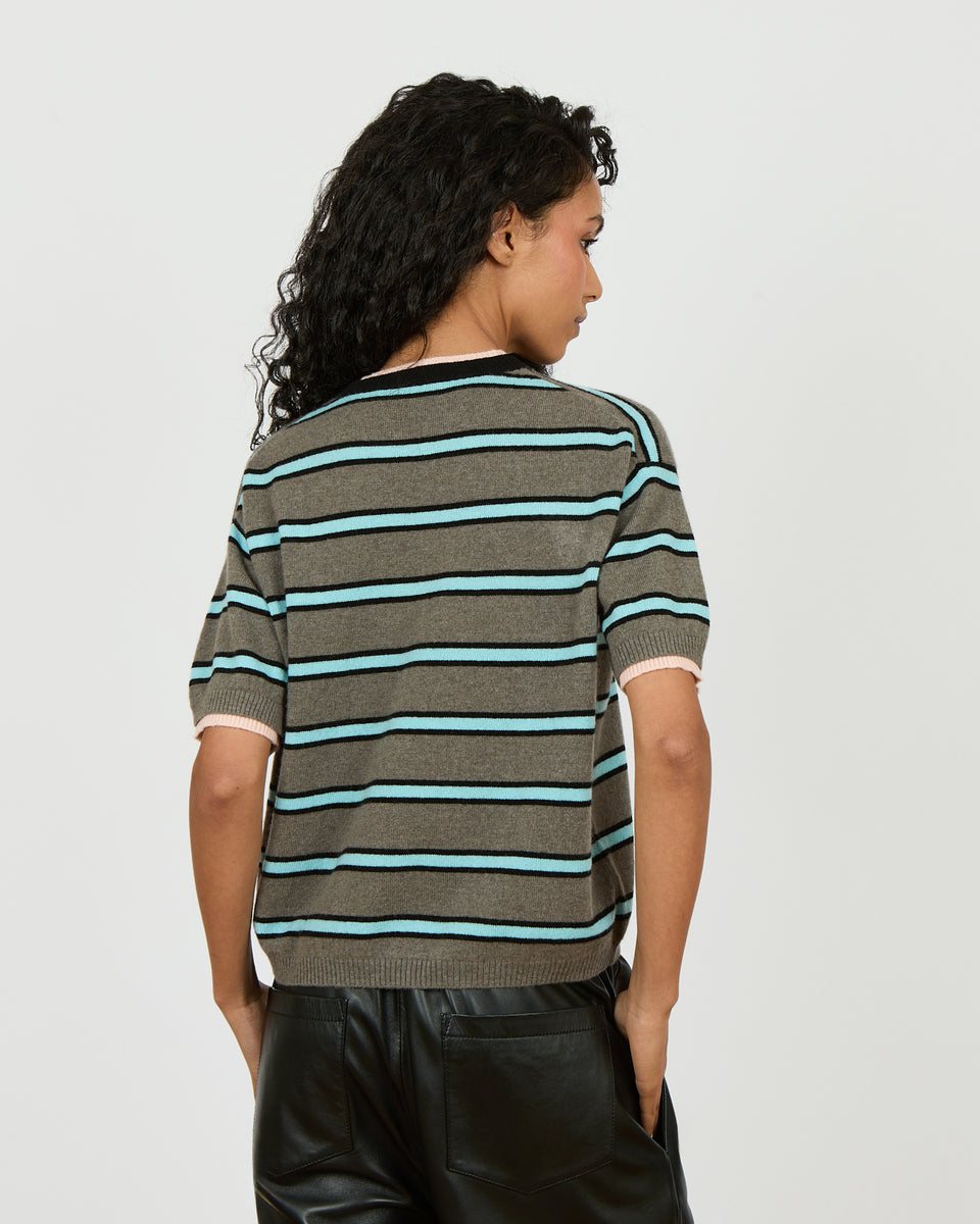 Alberto - T-shirt  fin en trompe l'œil en 100% cachemire - 2 - Alexandra Golovanoff