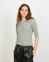 Andréa - T-shirt manches 3/4 en cachemire et soie - 1 - Alexandra Golovanoff