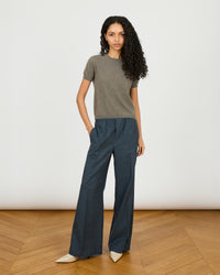 Ava - Pantalon large - taille élastique - feutre de coton - 2 - Alexandra Golovanoff