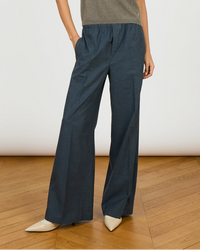 Ava - Pantalon large - taille élastique - feutre de coton - 1 - Alexandra Golovanoff