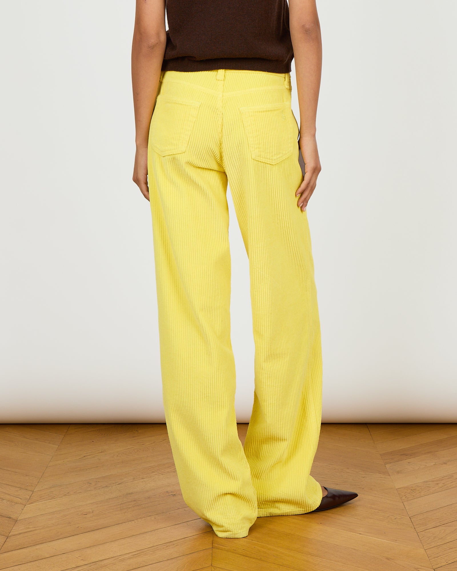 Cécile - Pantalon velours - taille mi-haute - jambe large - 3 - Alexandra Golovanoff