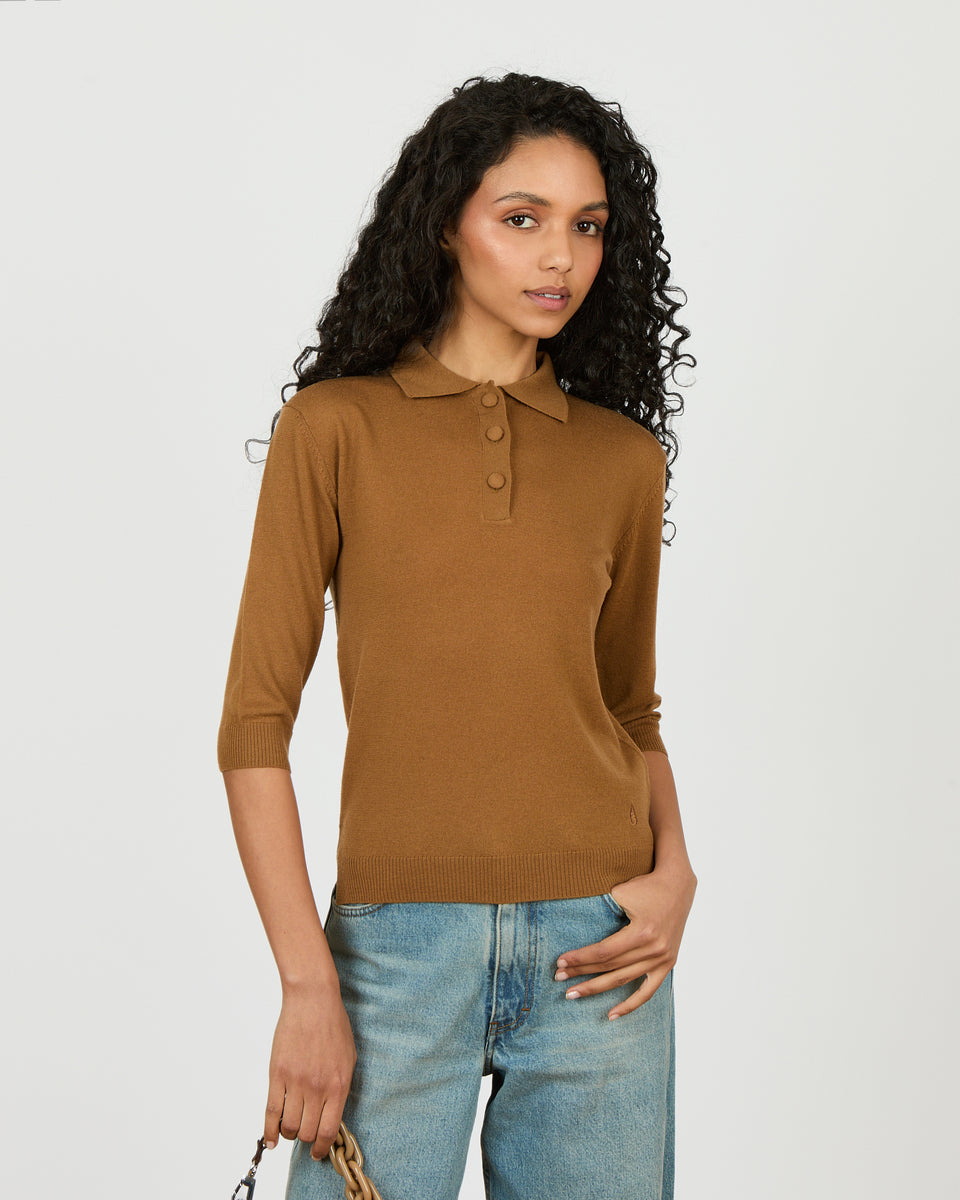 Roxy - Polo manches 3/4 en 100% laine vierge - 1 - Alexandra Golovanoff