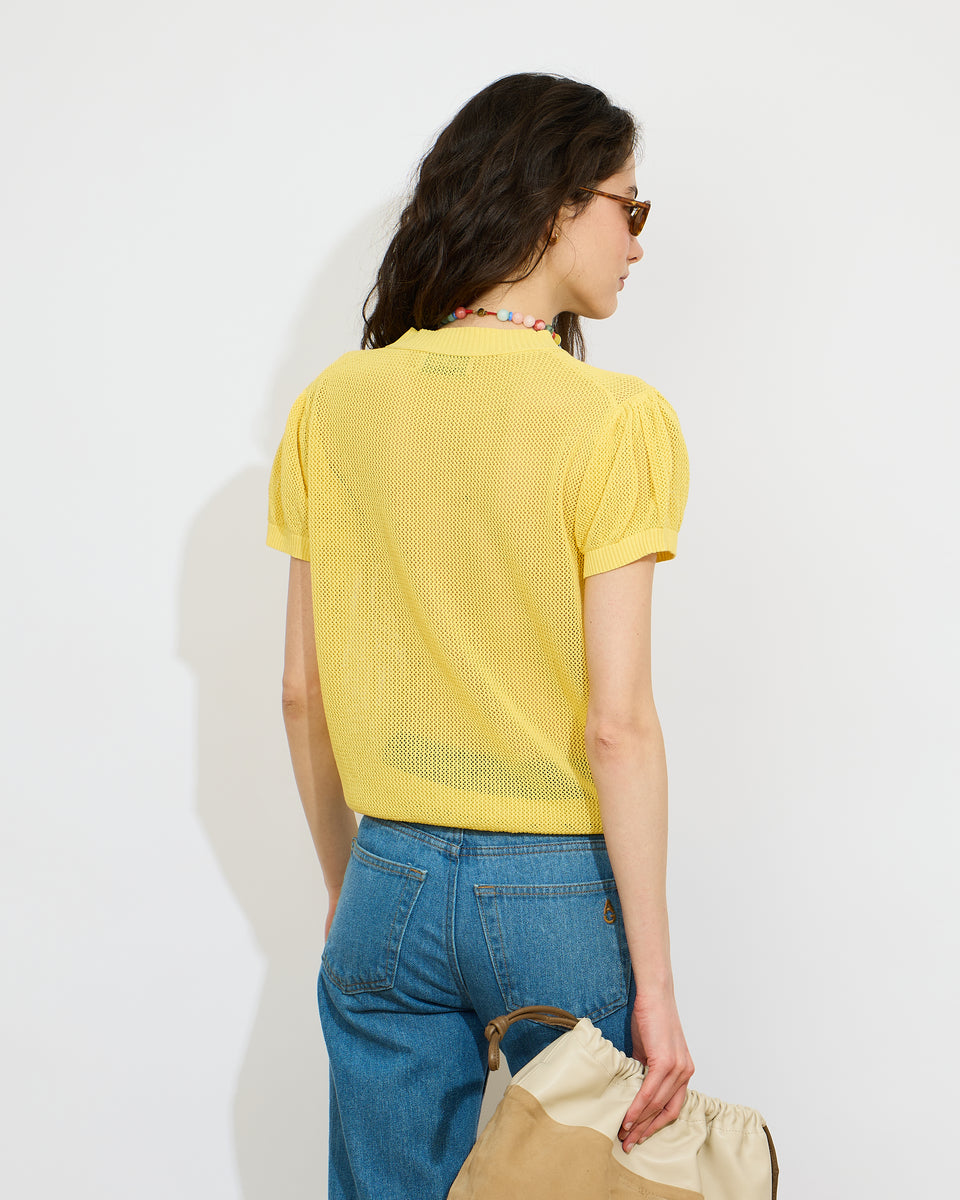 Mini - T-shirt manches arrondies en point résille - 2 - Alexandra Golovanoff