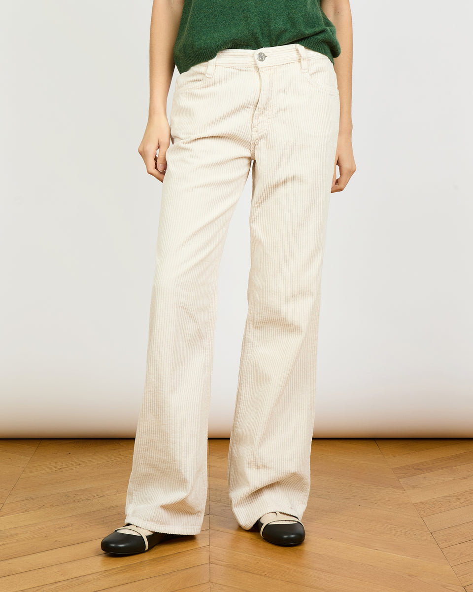 France - Pantalon velours - taille mi-haute - jambe droite - 1 - Alexandra Golovanoff