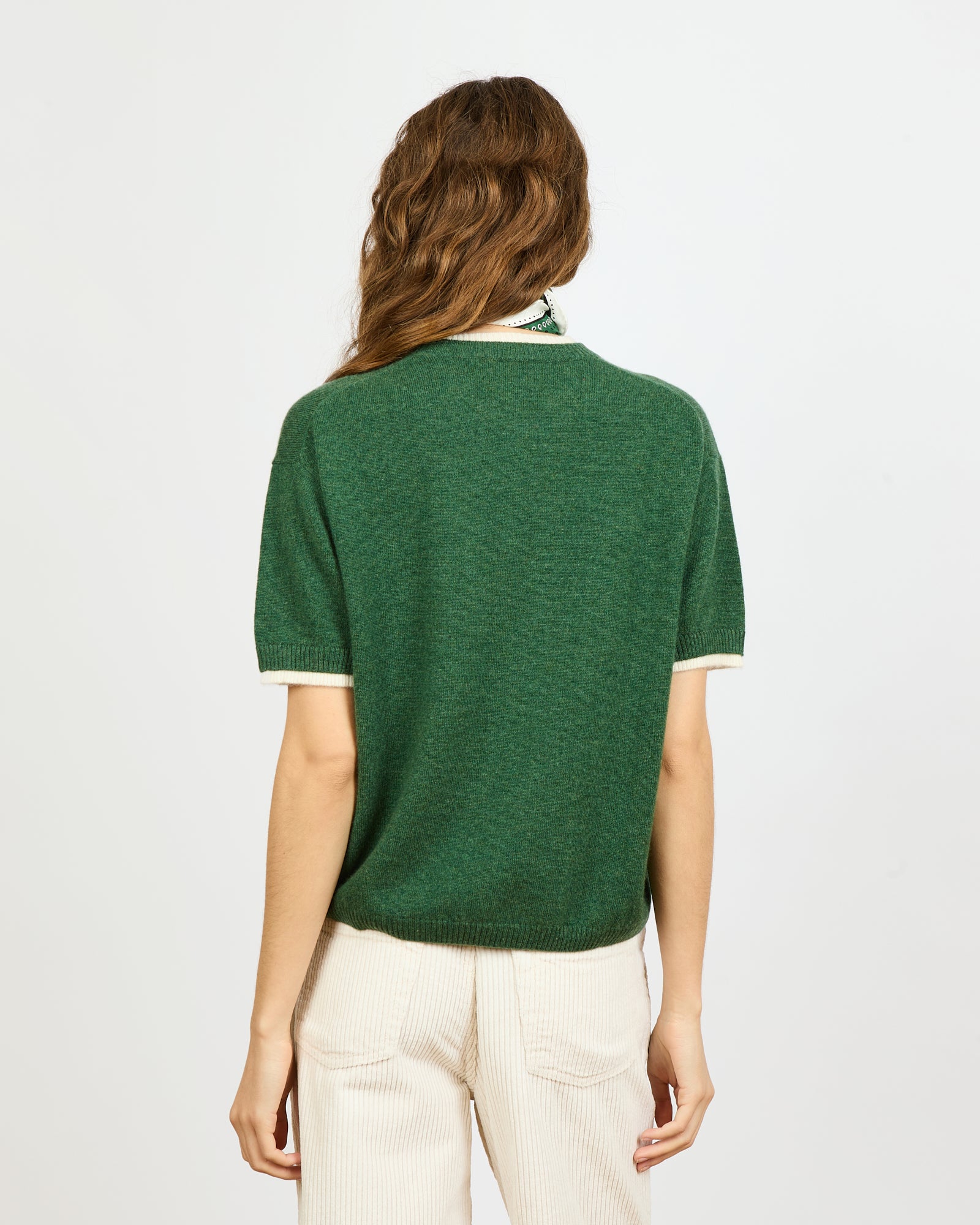 Alberto - T-shirt  fin en trompe l'œil en 100% cachemire - 2 - Alexandra Golovanoff