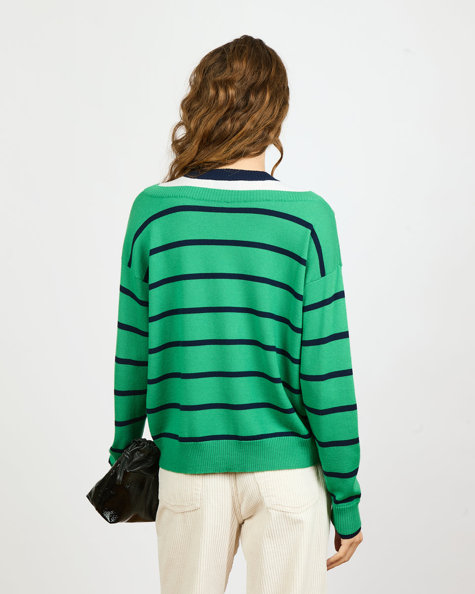Aurele - Pull en trompe l'oeil col V en 100% laine vierge - 2 - Alexandra Golovanoff