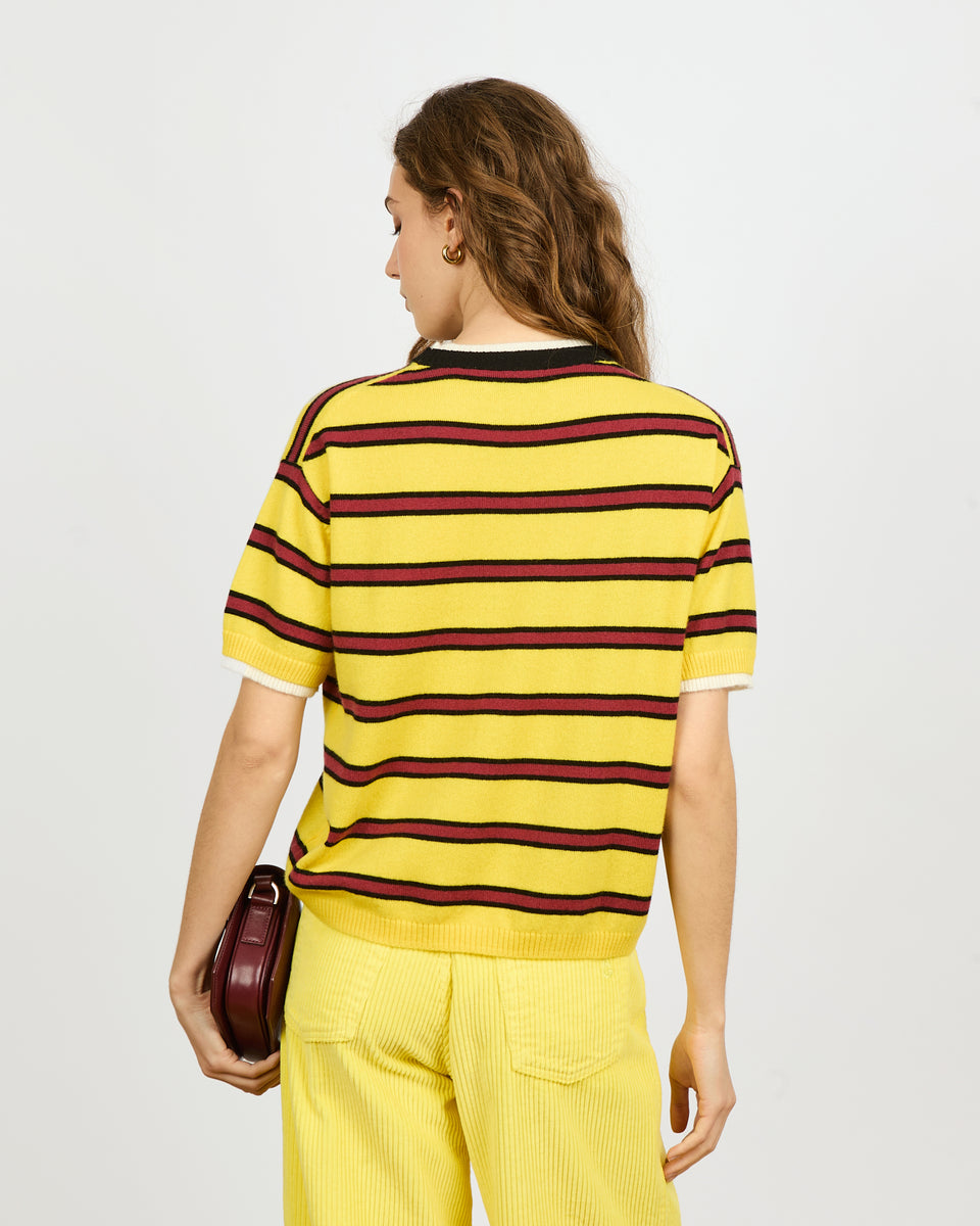 Alberto - T-shirt  fin en trompe l'œil en 100% cachemire - 2 - Alexandra Golovanoff