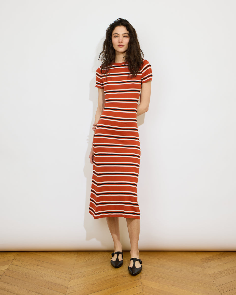Ilana - Robe longue avec ouverture devant en 100% coton - 1 - Alexandra Golovanoff