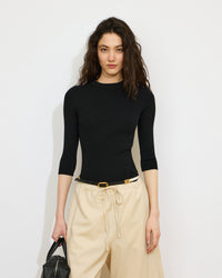 Mona - T-shirt manches 3/4 en 100% coton - 1 - Alexandra Golovanoff