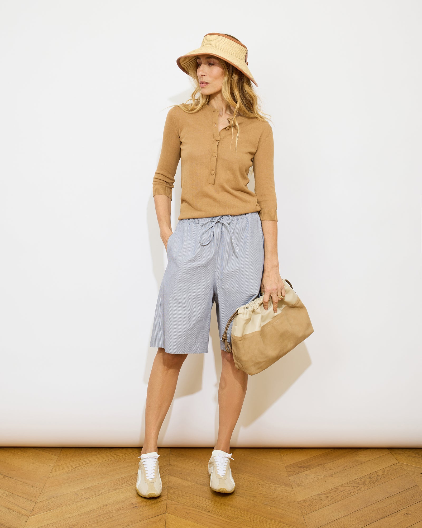 Augustin - Pull fin col tunisien en coton et lin - 1 - Alexandra Golovanoff