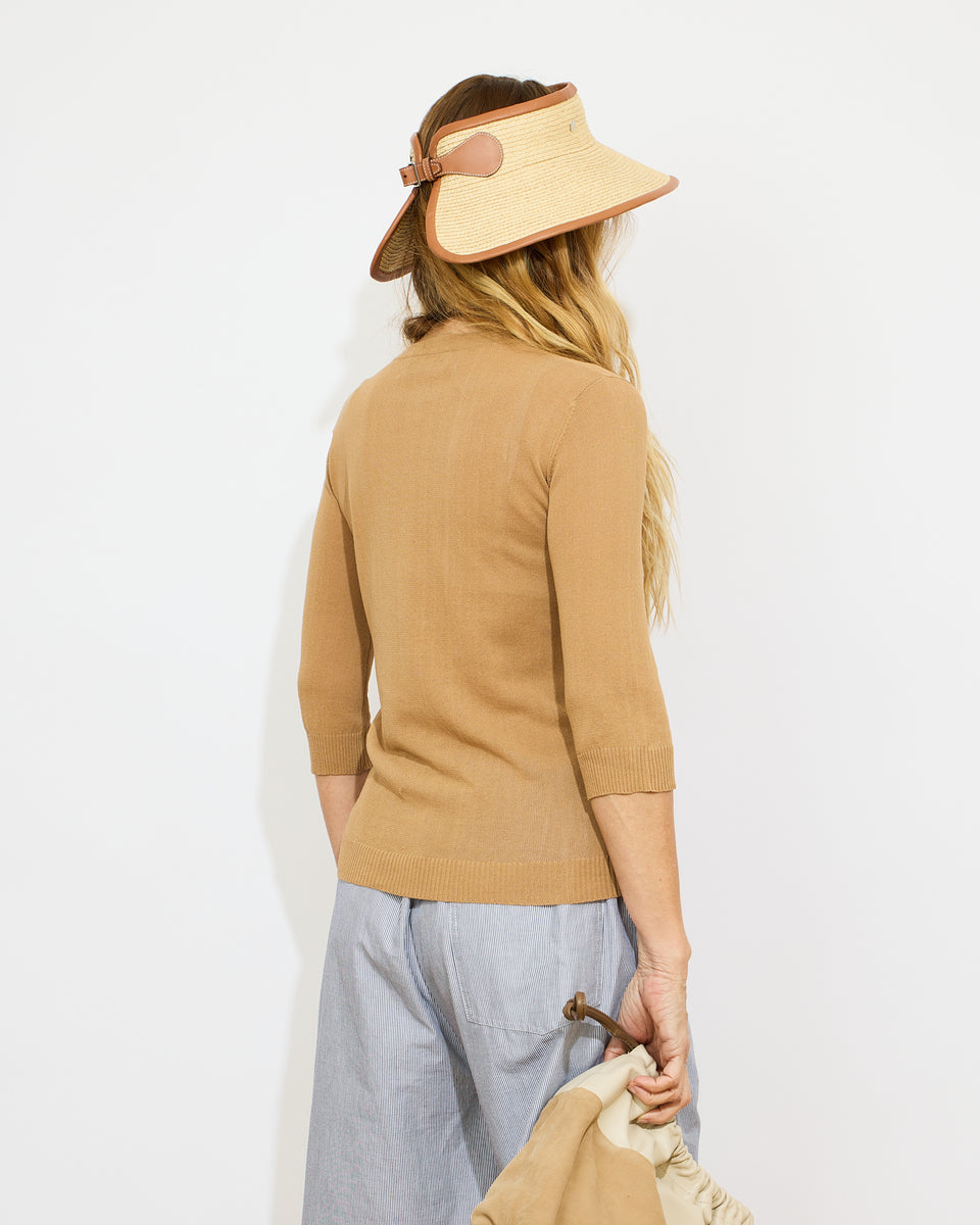 Augustin - Pull fin col tunisien en coton et lin - 2 - Alexandra Golovanoff