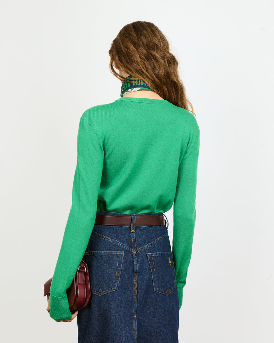 Violette - Pull col rond et manches longues en 100% laine vierge - 2 - Alexandra Golovanoff