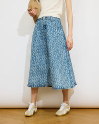 Denim - Jupe denim avec logo AG en impression - 1 - Alexandra Golovanoff