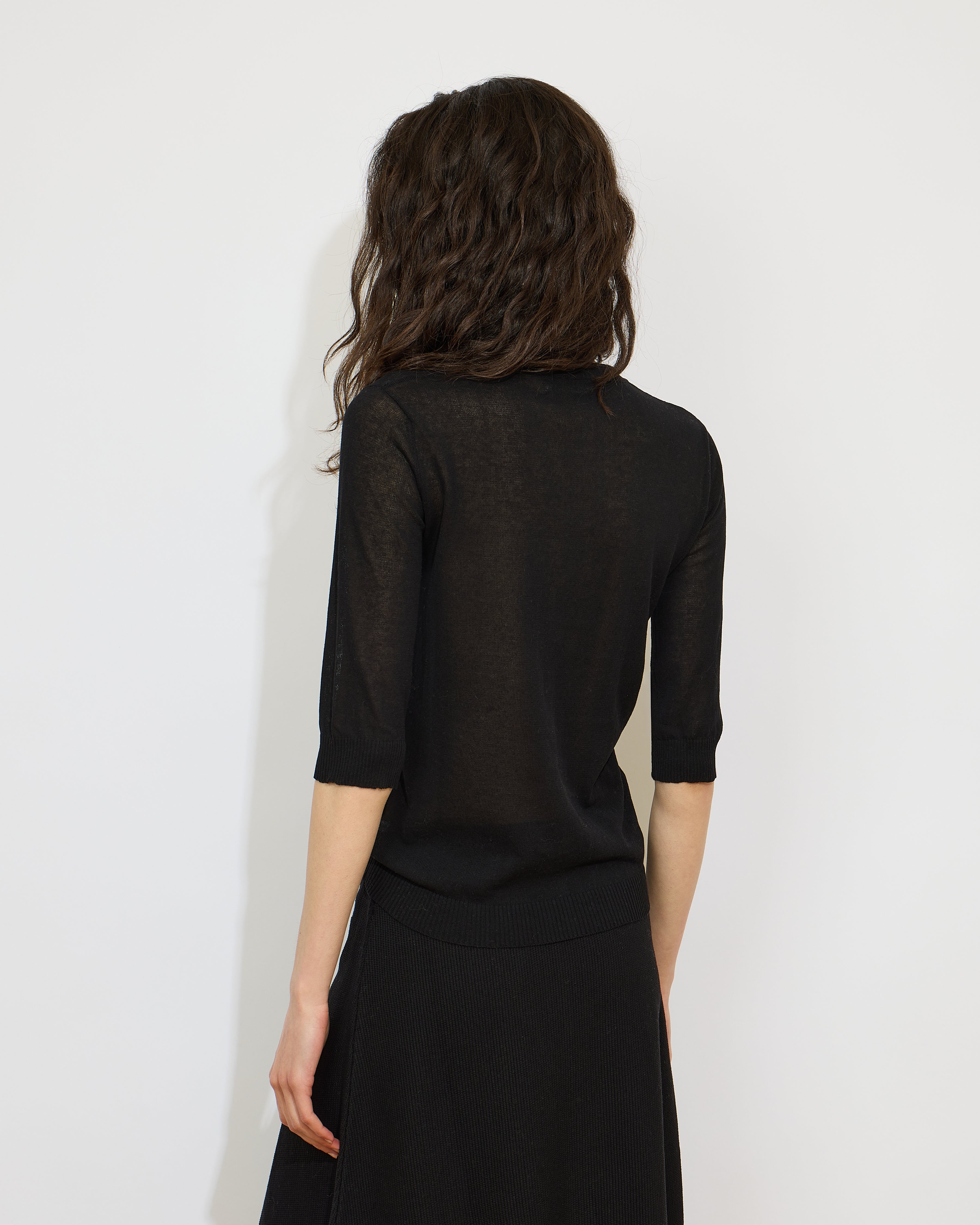 Augustin - Pull fin col tunisien en coton et lin - 2 - Alexandra Golovanoff