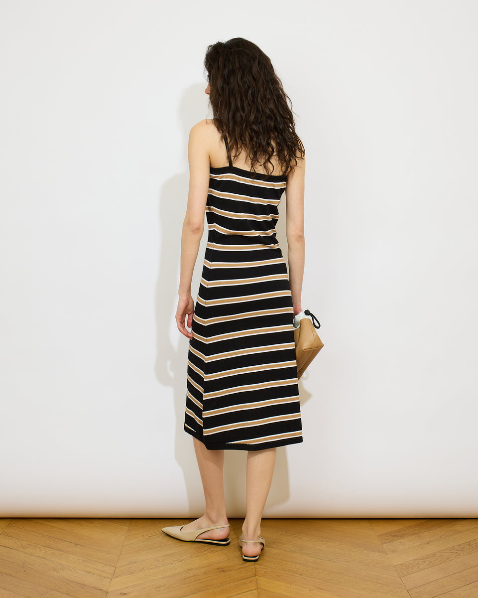Marie-Amélie - Robe longue rayé aux bretelles fines - 2 - Alexandra Golovanoff